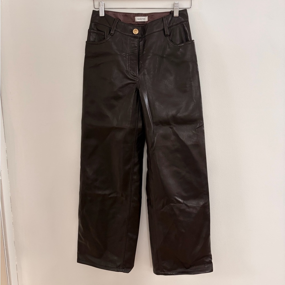 Babaton Women's Black Vegan Leather pants